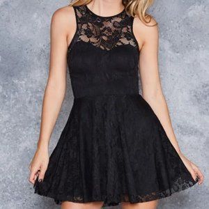 BlackMilk - Black Lace Skater Dress